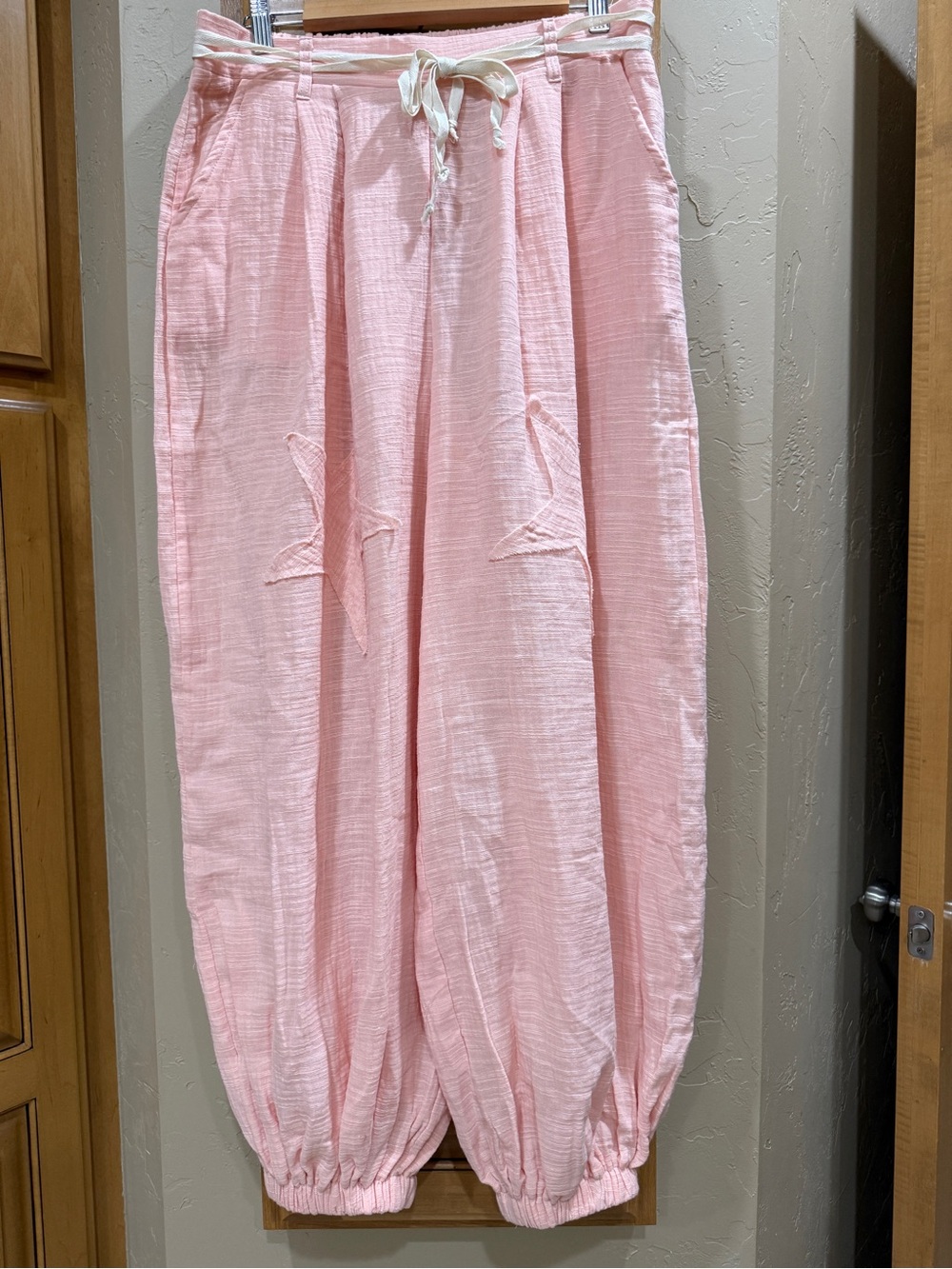 POL Pink Drawstring Elastic-Hem Joggers